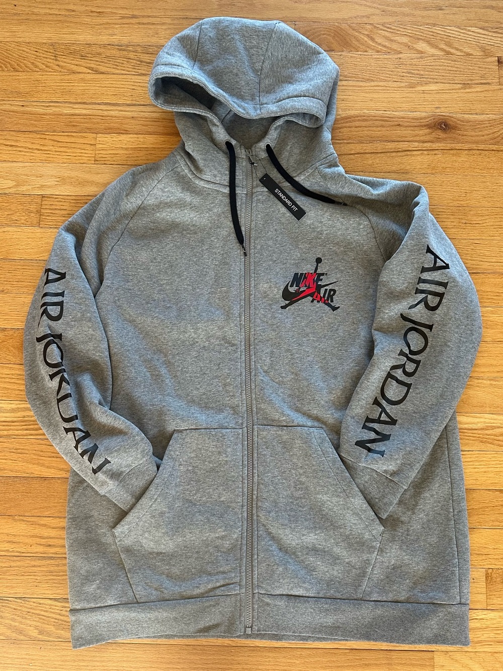 Jordan Full-Zip Air Jordan Hoodie with Black dual sleeve lettering xl nwt